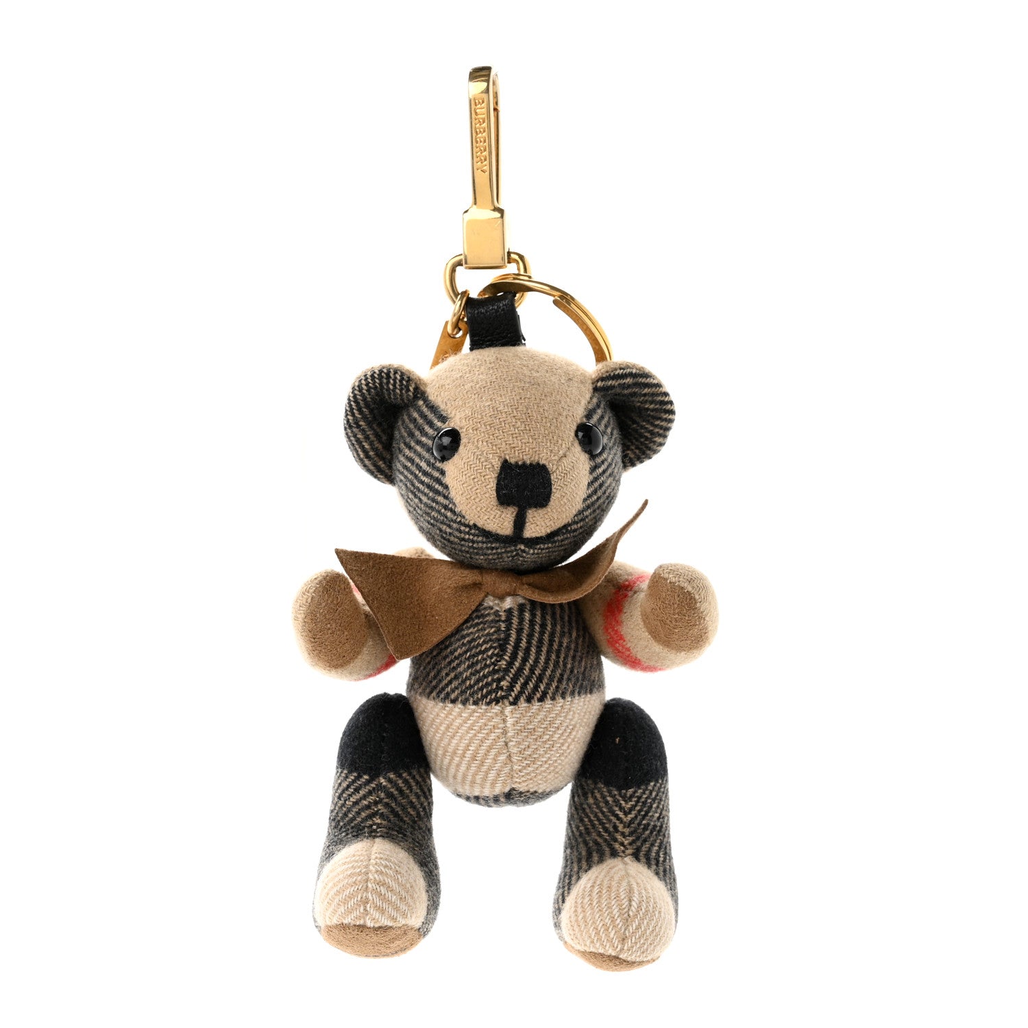 Burberry Cashmere Vintage Check Thomas Bear Bag Charm Camel 1 of 3