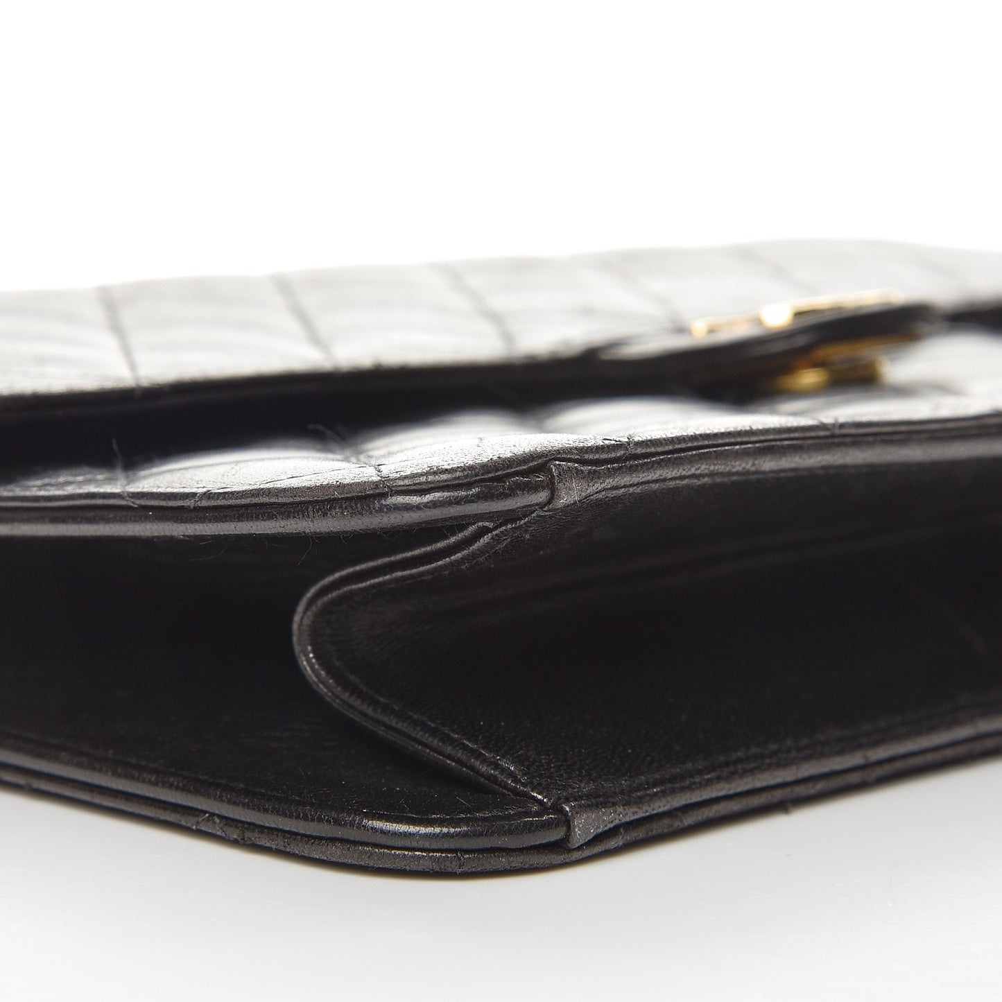 Lambskin Quilted Medium Single Flap Black