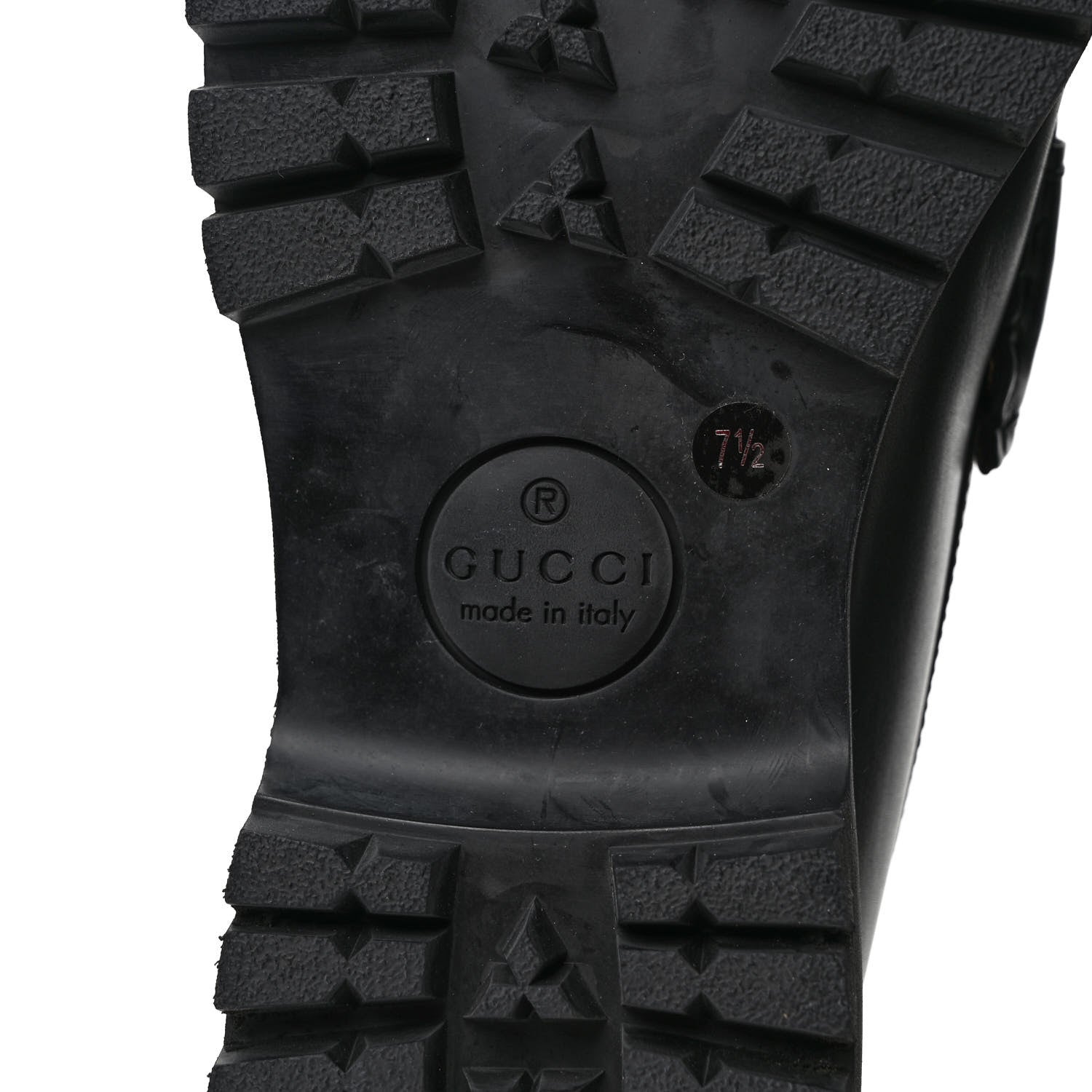 Gucci Cirano Lux Web Mens Horsebit Lug Sole Loafers 7.5 Black 6 of 8