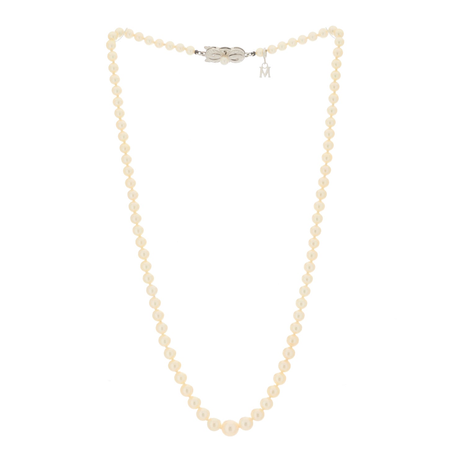 Mikimoto 18K White Gold Akoya Pearl 3.5-7.5mm Graduated Strand Necklace 3 of 6