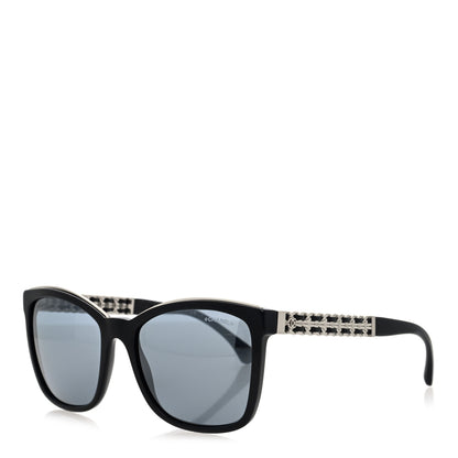 Chanel Calfskin Square Chain Sunglasses 5360-Q Black 1 of 7
