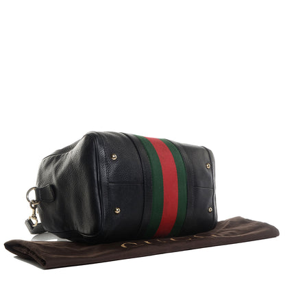 Gucci Calfskin Vintage Web Medium Boston Black 4 of 9