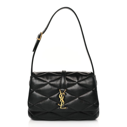 Saint Laurent SAINT LAURENT Lambskin Quilted Le 57 Diamond Shoulder Bag Black 1 of 9