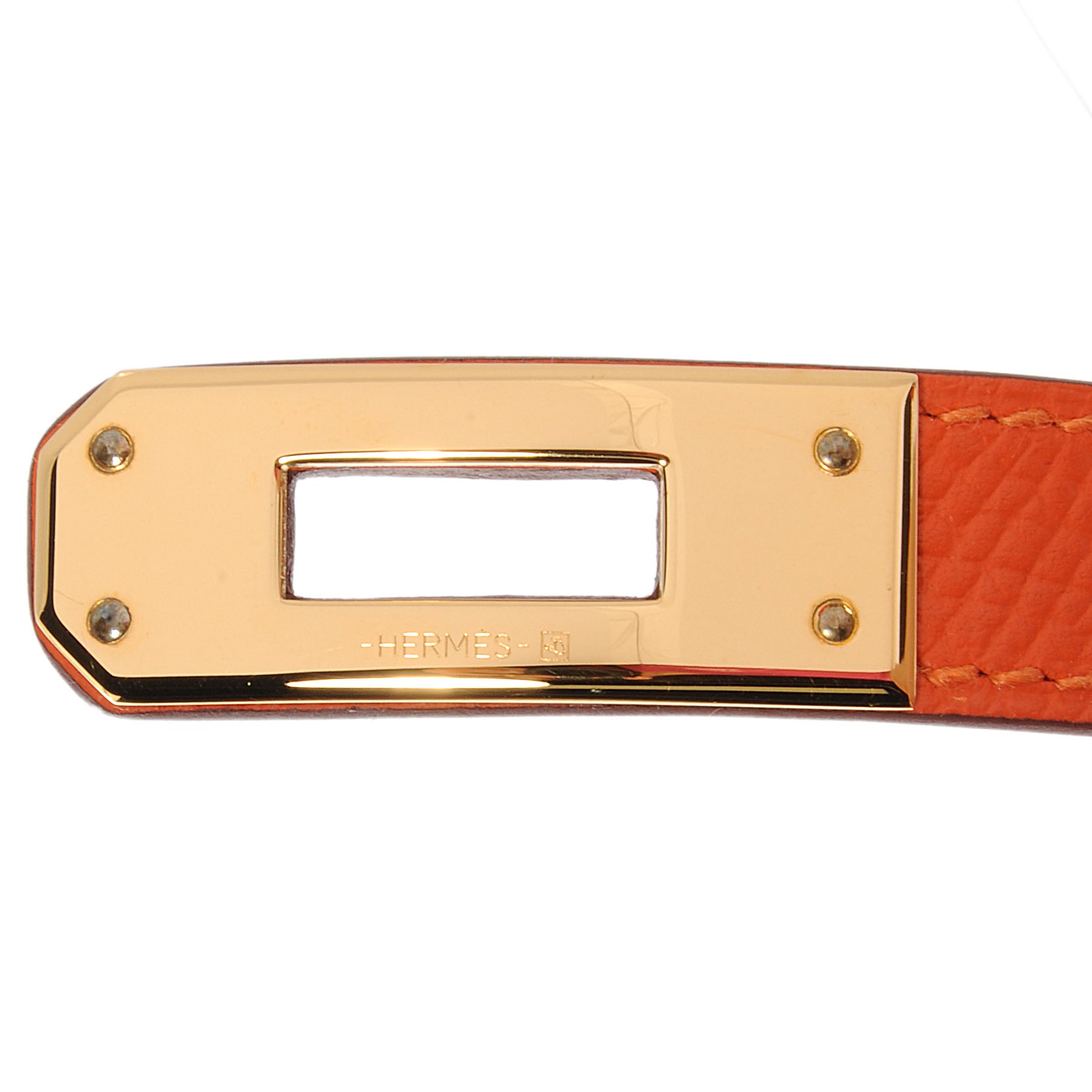 Hermes Epsom Kelly Double Tour Bracelet S Orange 4 of 8