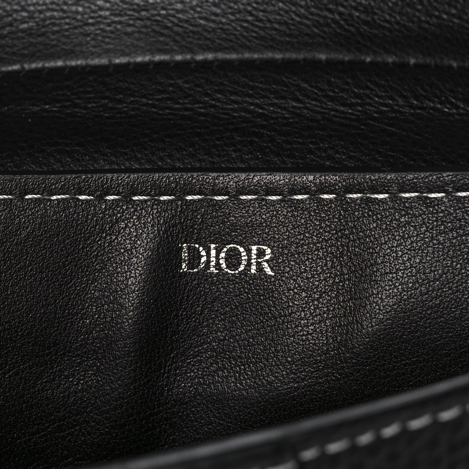 Christian Dior X KAWS Grained Calfskin Saddle Wristlet Black 6 of 10