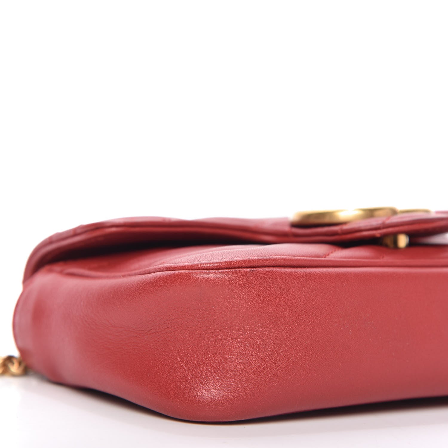 Gucci Calfskin Matelasse Super Mini GG Marmont Shoulder Bag Hibiscus Red 6 of 10
