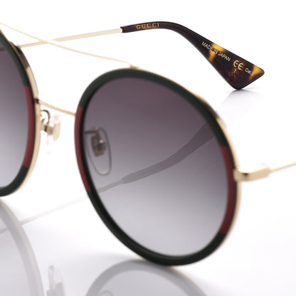 Gucci Round Frame Sunglasses GG0061S Gold Green 6 of 9