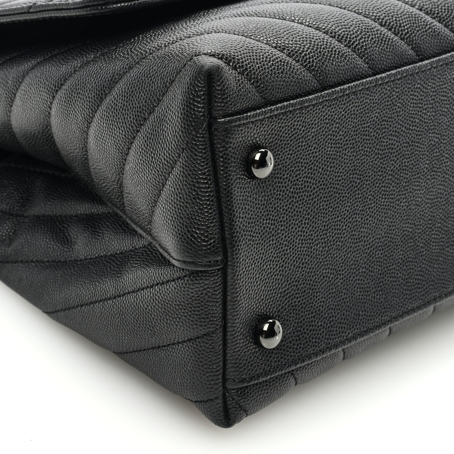 Chanel Caviar Chevron Quilted Small Coco Handle Flap So Black 9 of 10