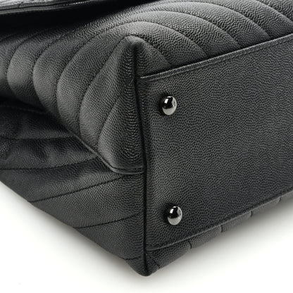 Chanel Caviar Chevron Quilted Small Coco Handle Flap So Black 9 of 10
