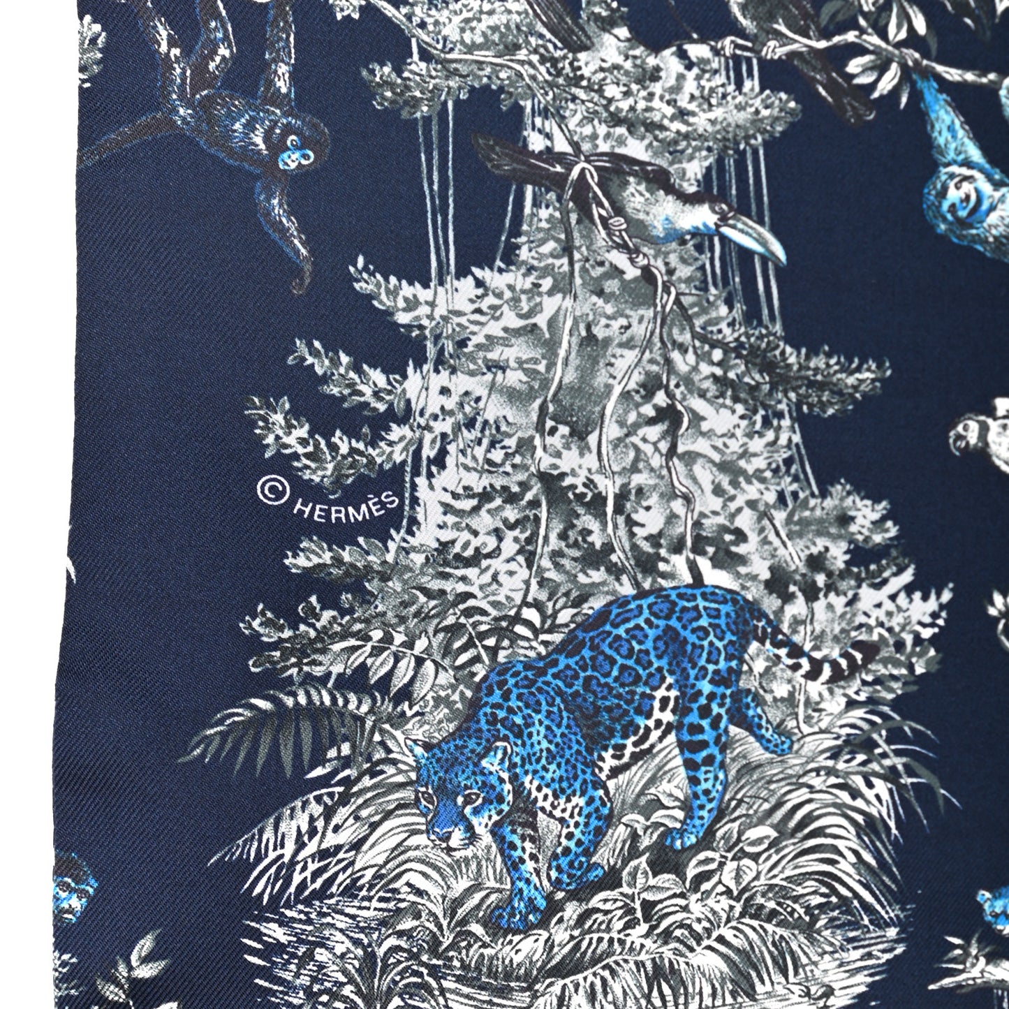 Silk Equateur Maxi Twilly Marine Bleu Gitane