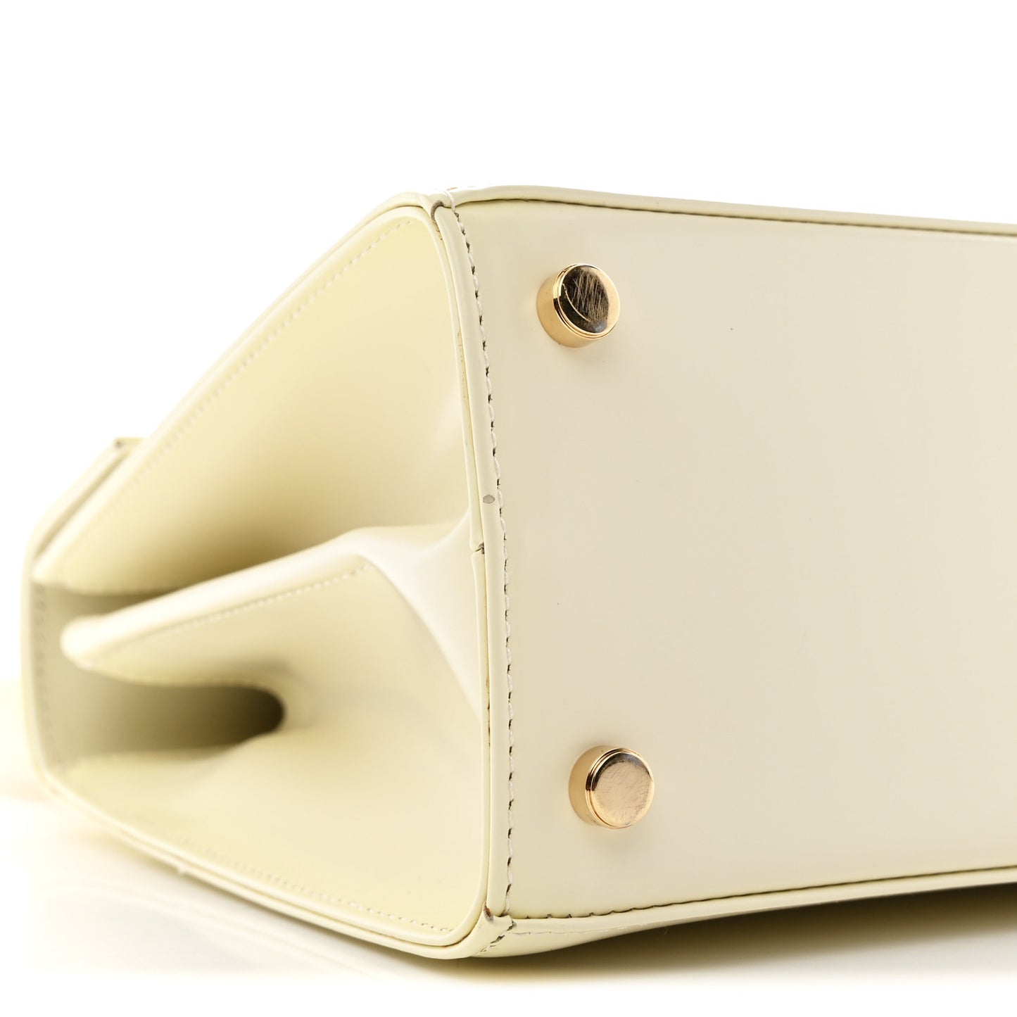 Brushed Off Calfskin Small Iconic Top Handle Bag Magnolia