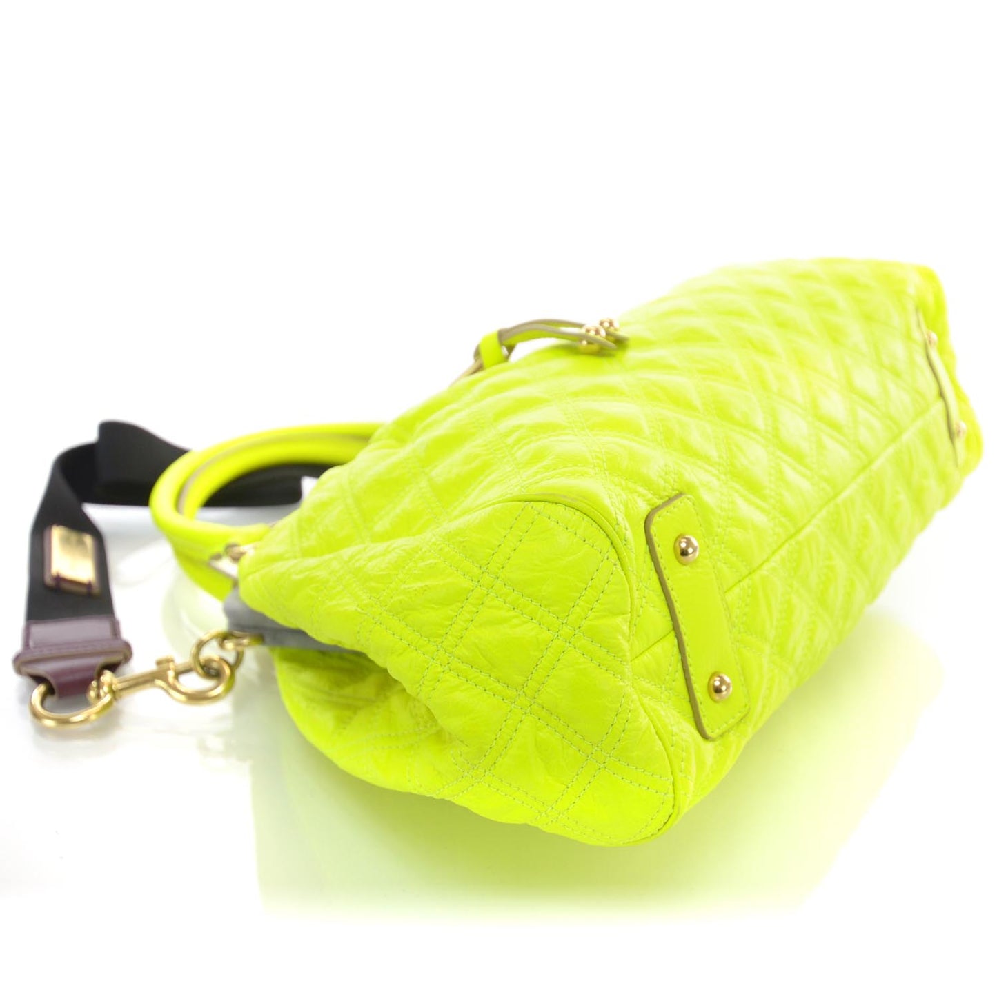 Quilted Leather Stam Fluo Yellow