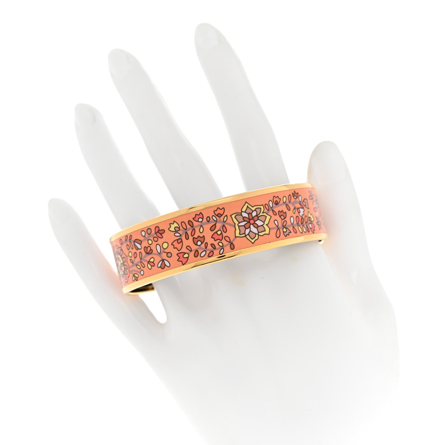 Enamel Printed Wide L'Arbre De Vie Bracelet Orange