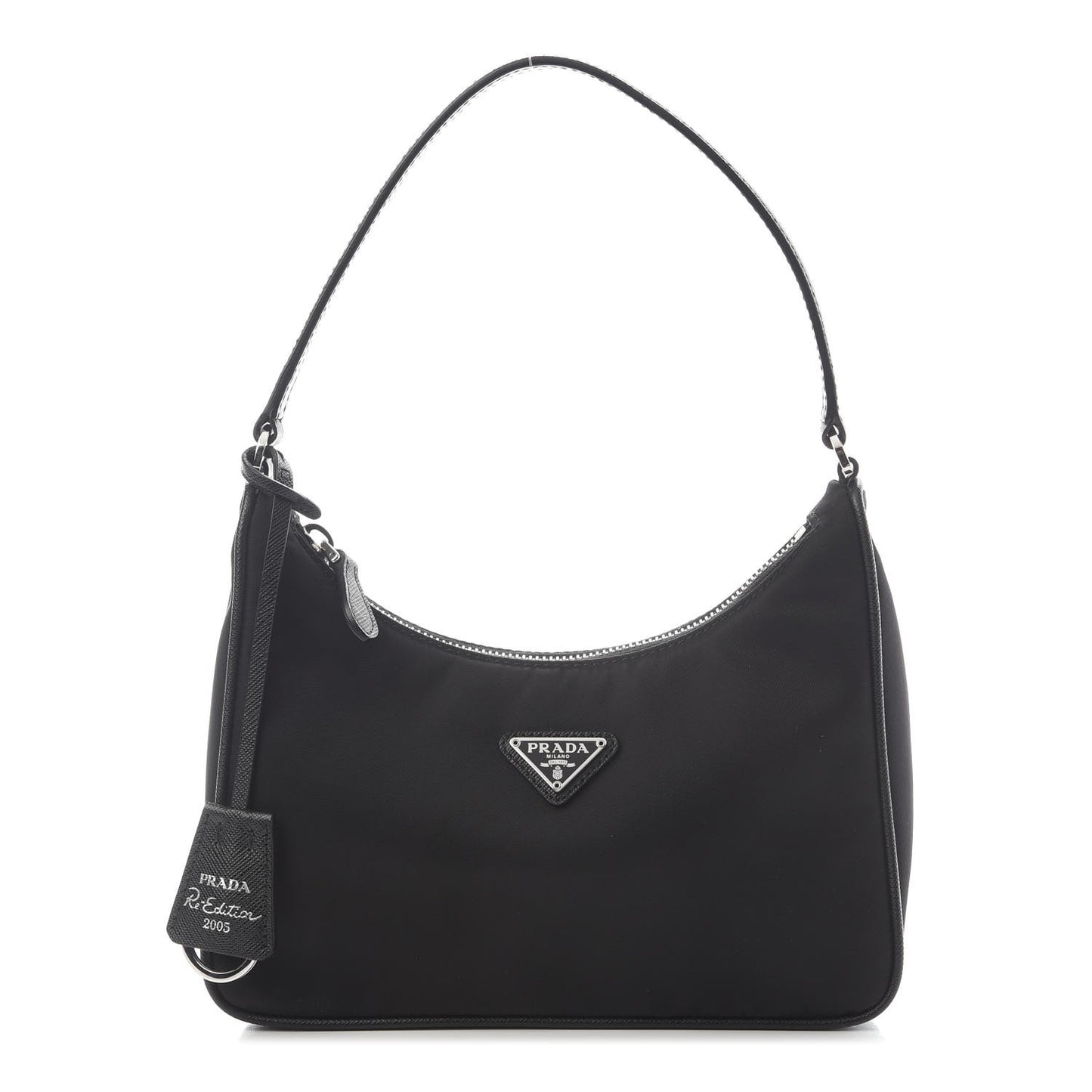 Tessuto Nylon Saffiano Mini Re-Edition 2005 Bag Black