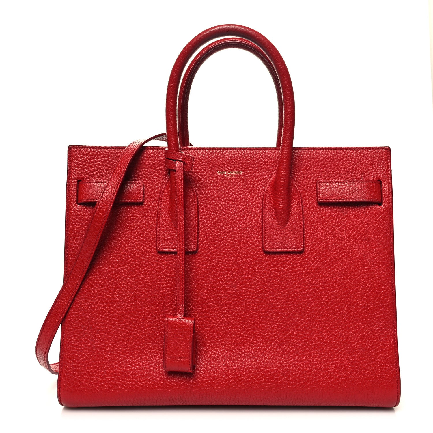 Saint Laurent Grained Calfskin Small Sac De Jour Lipstick Red 1 of 25