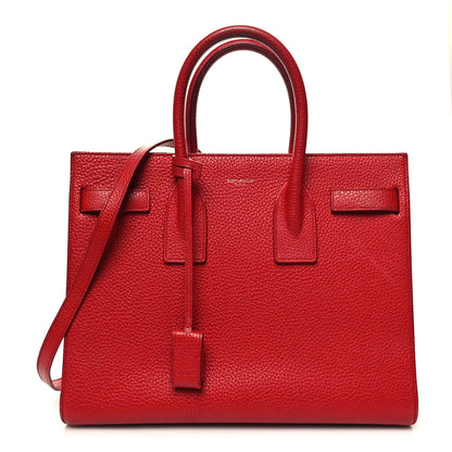 Saint Laurent Grained Calfskin Small Sac De Jour Lipstick Red 1 of 25