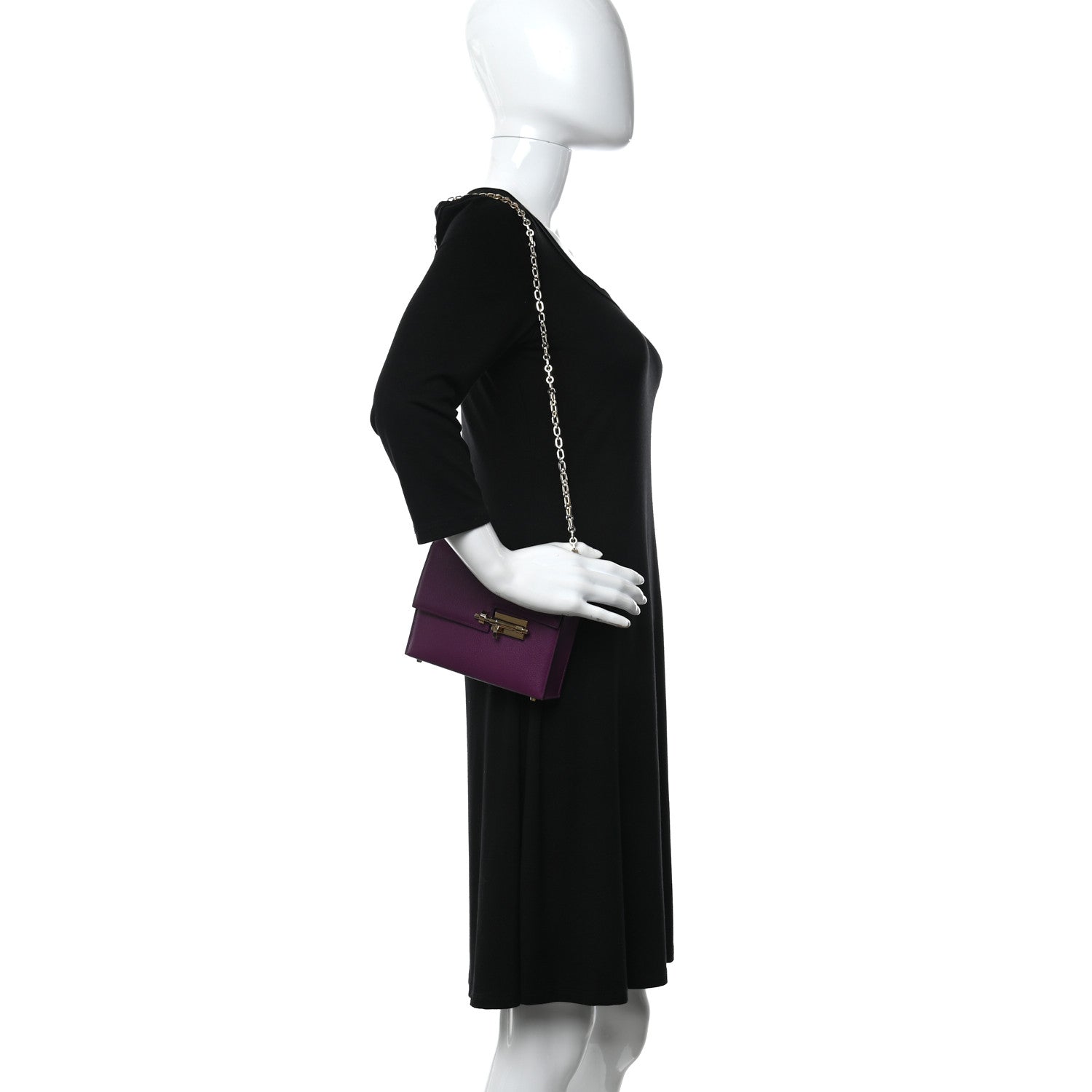 Hermes Chevre Chamkila Mini Verrou Chaine Bag Anemone 2 of 10