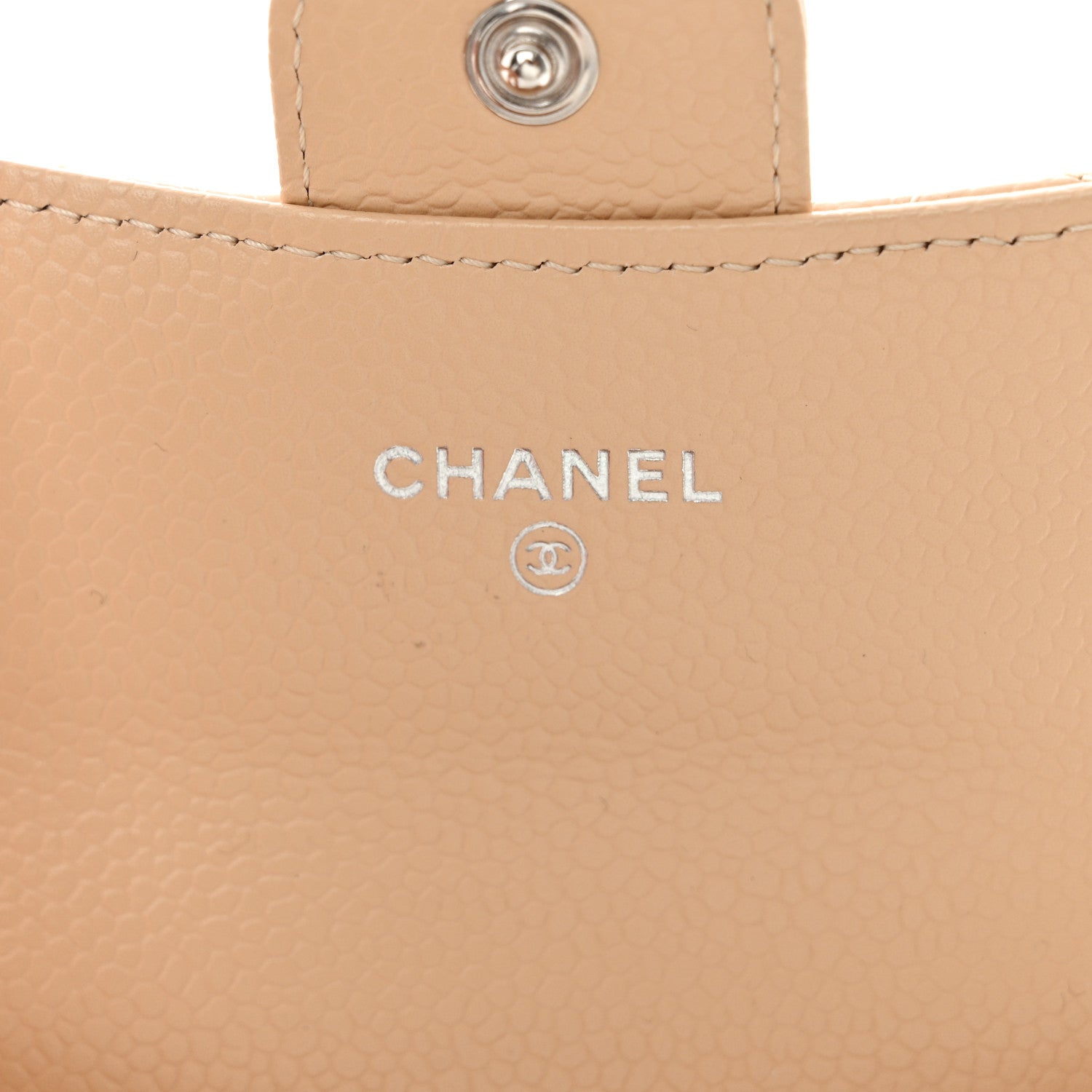 Chanel Caviar Quilted Flap Card Holder Wallet Beige 6 of 9