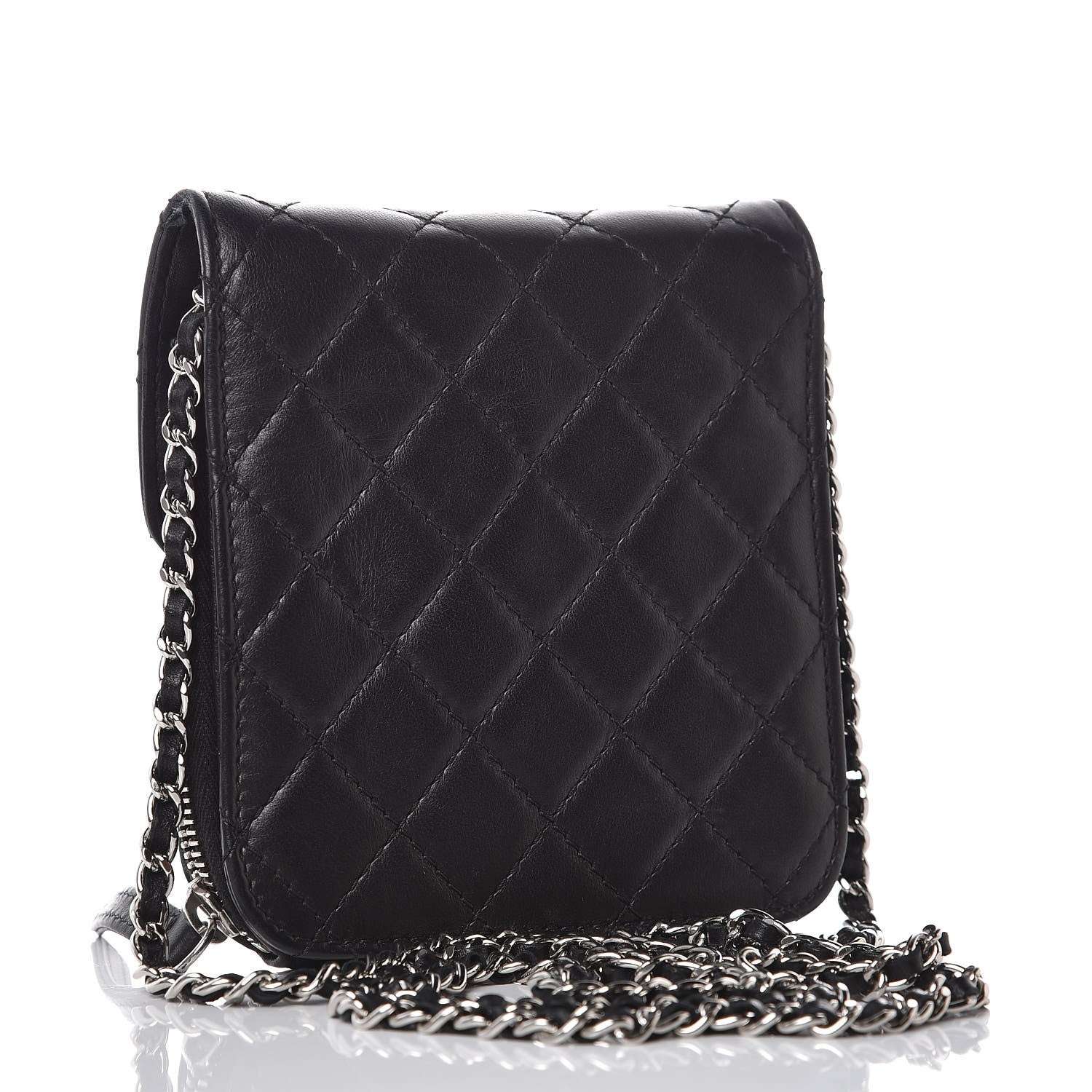 Chanel Lambskin Quilted Wallet On Chain Black 3 of 8