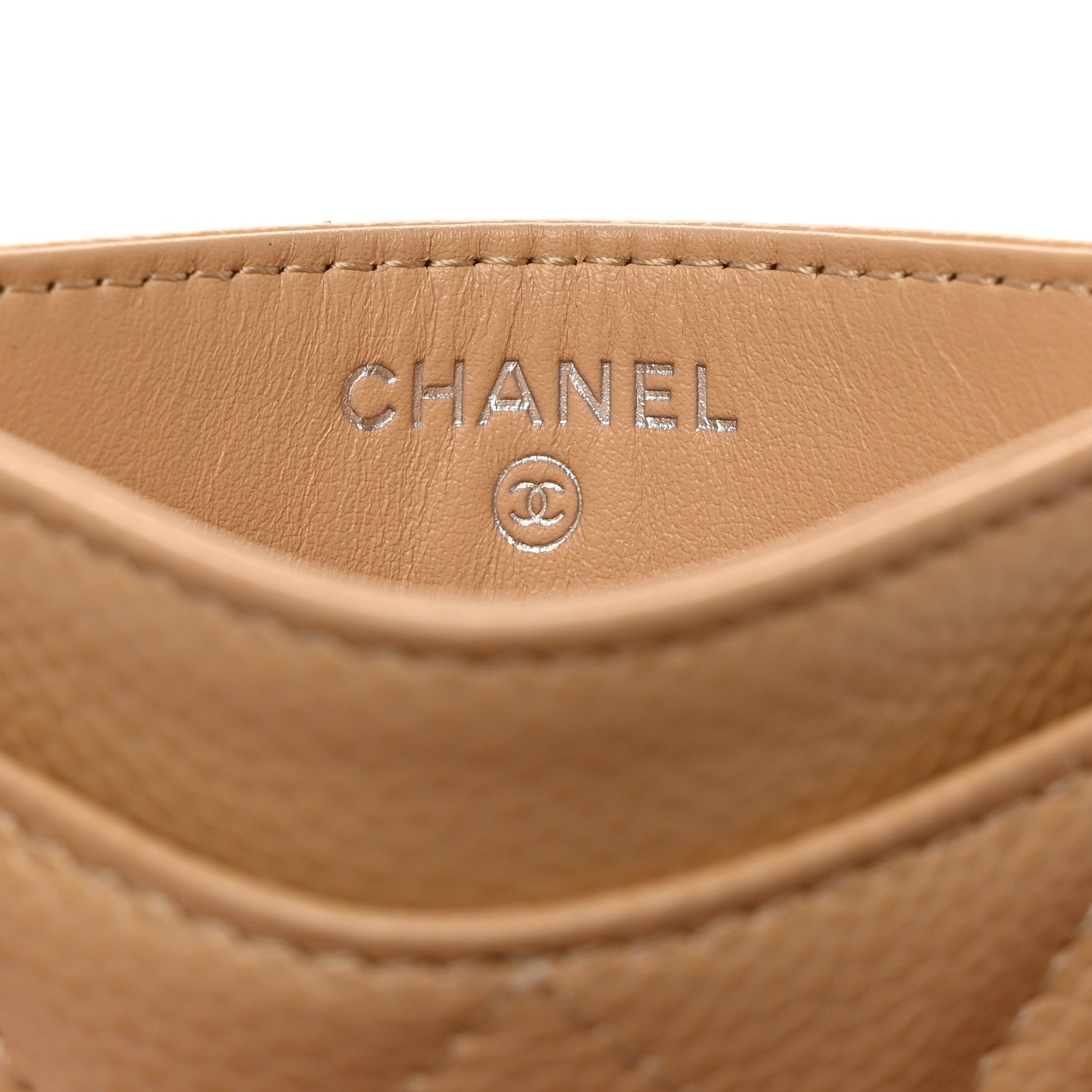 Chanel Caviar Quilted Card Holder Beige 6 of 8