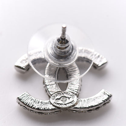 Chanel Crystal CC Earrings Silver 4 of 5