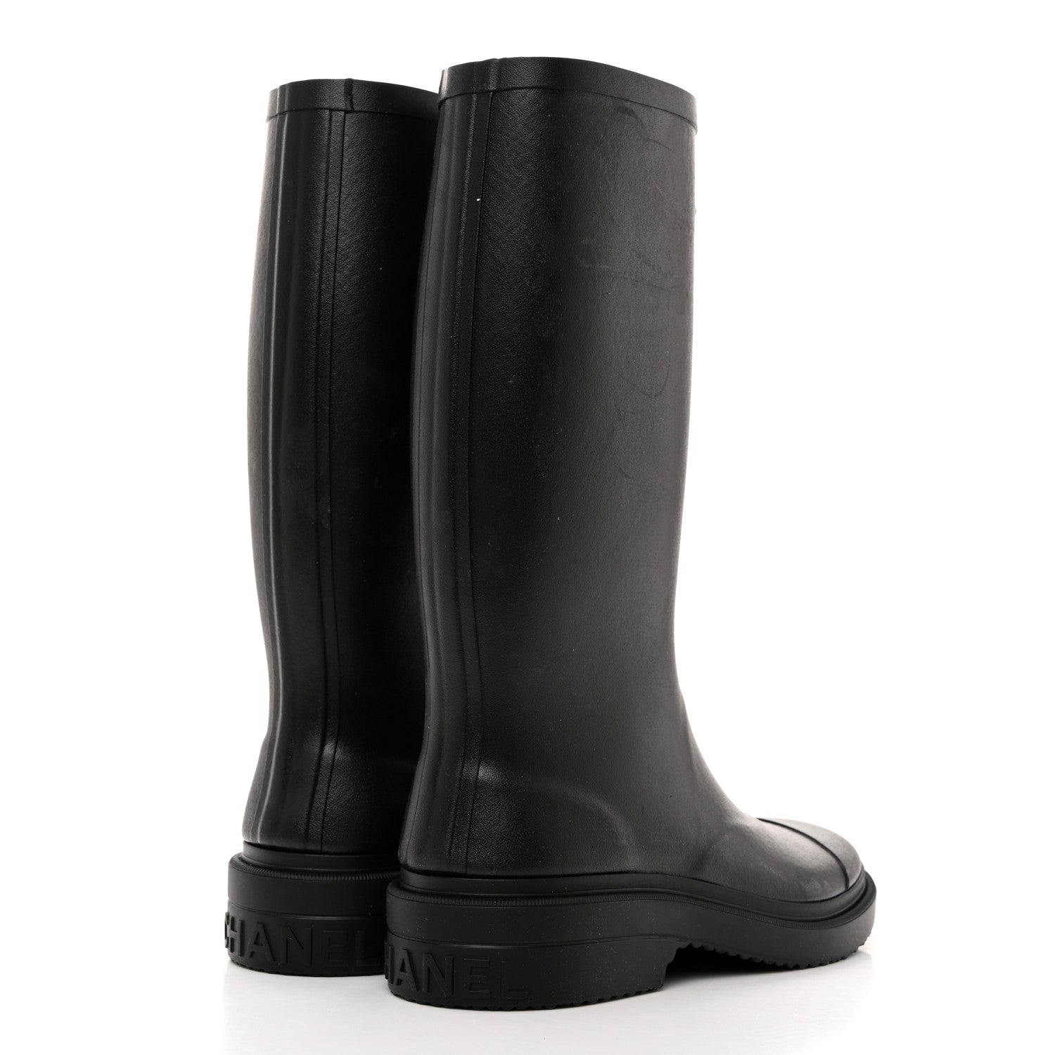 Chanel Caoutchouk CC High Boots 36 Black 4 of 8