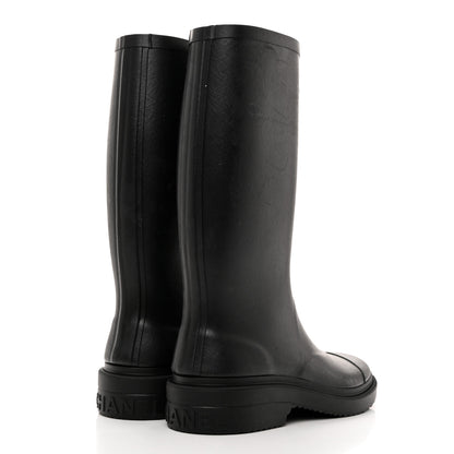 Chanel Caoutchouk CC High Boots 36 Black 4 of 8