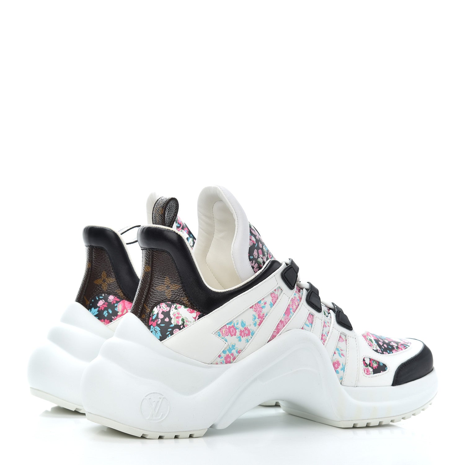 Louis Vuitton Flower Printed Calfskin Monogram LV Archlight Sneakers 41 Black Rose 4 of 14