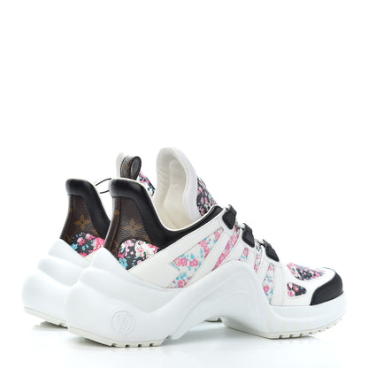 Louis Vuitton Flower Printed Calfskin Monogram LV Archlight Sneakers 41 Black Rose 4 of 14
