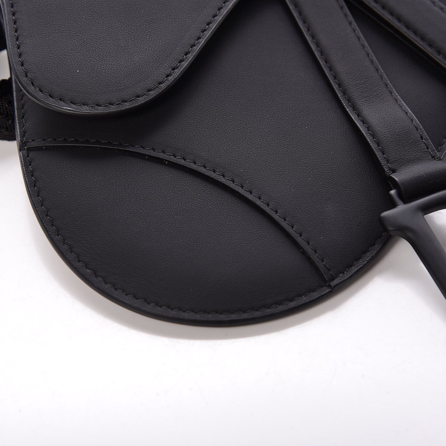 Ultra Matte Calfskin Saddle Belt Bag Black