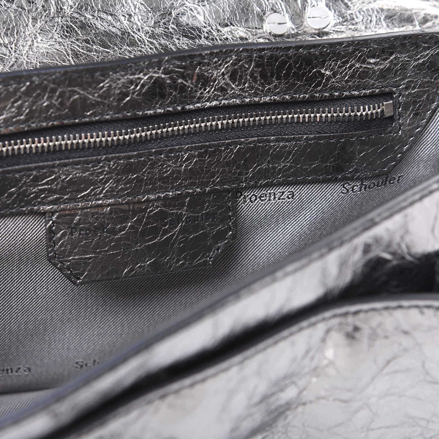 Proenza Schouler Metallic Lambskin Tiny PS1 Satchel Silver 7 of 9