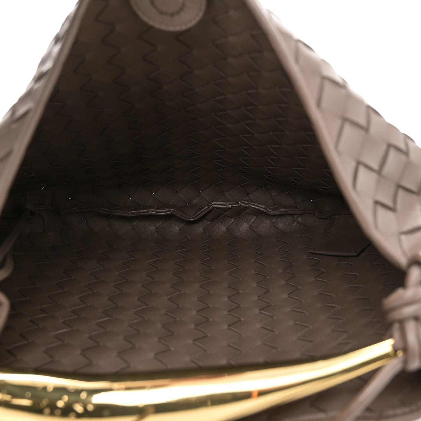 Nappa Intrecciato Medium Sardine Bag Taupe Grey