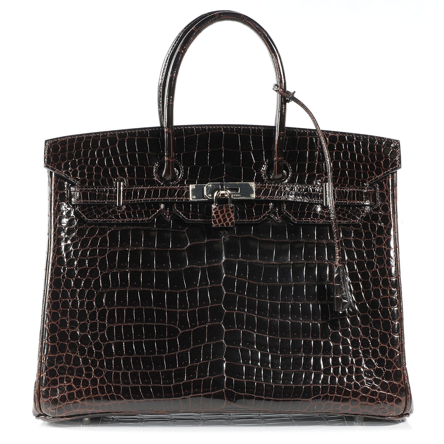Shiny Porosus Crocodile Birkin 35 Cocoan