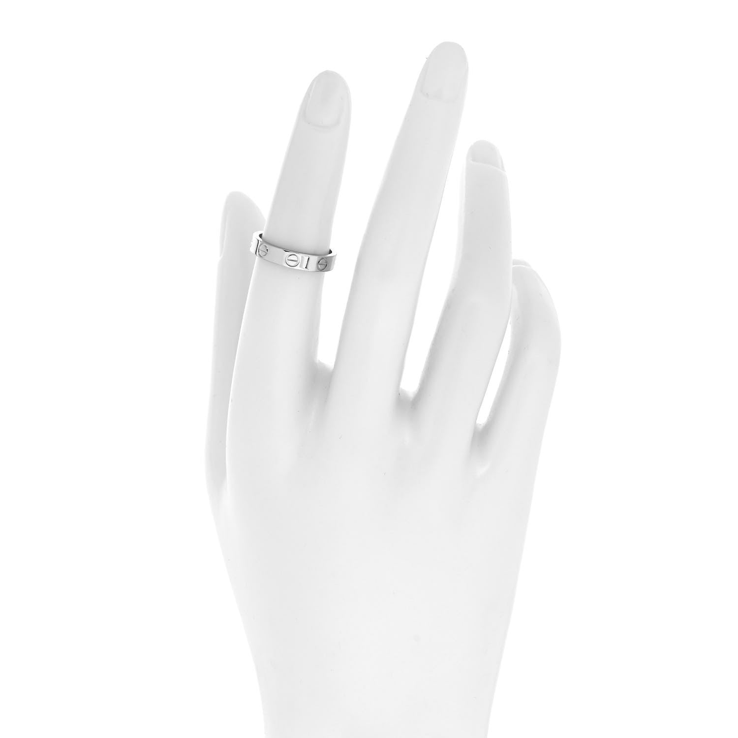 Cartier 18K White Gold 3.5mm LOVE Wedding Band Ring 50 5.25 2 of 4