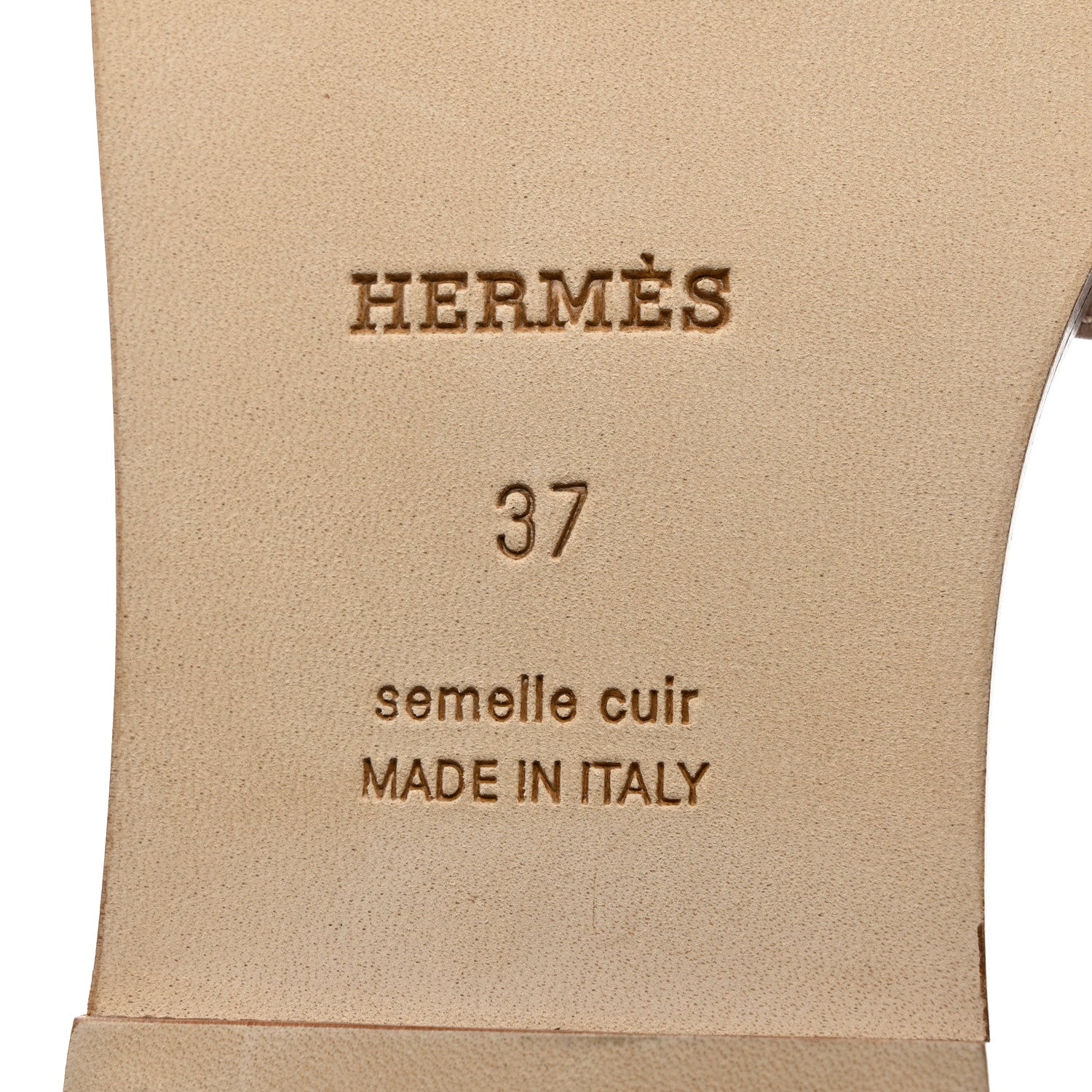 Hermes Box Calfskin Oran Sandals 37 Beige Nude 8 of 9