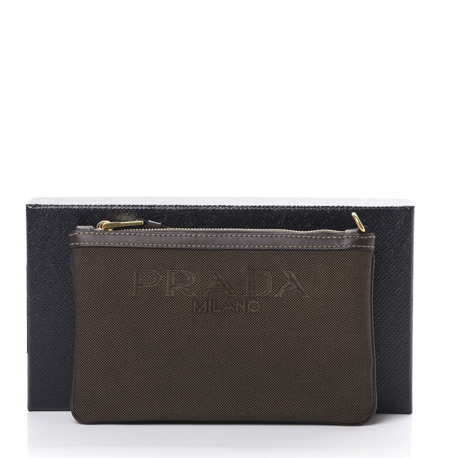 Prada Jacquard Logo Pouch Corda Bruciato 7 of 7