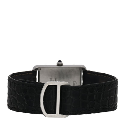 Cartier Stainless Steel Alligator 27mm Tank Solo Quartz Watch 3 of 5