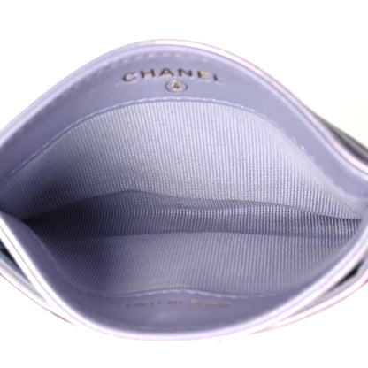 Chanel Iridescent Calfskin Quilted Chanel 19 Card Holder Light Purple 5 of 13