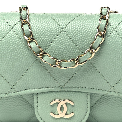 Chanel Caviar Quilted Mini Chain Belt Bag Light Green 9 of 10