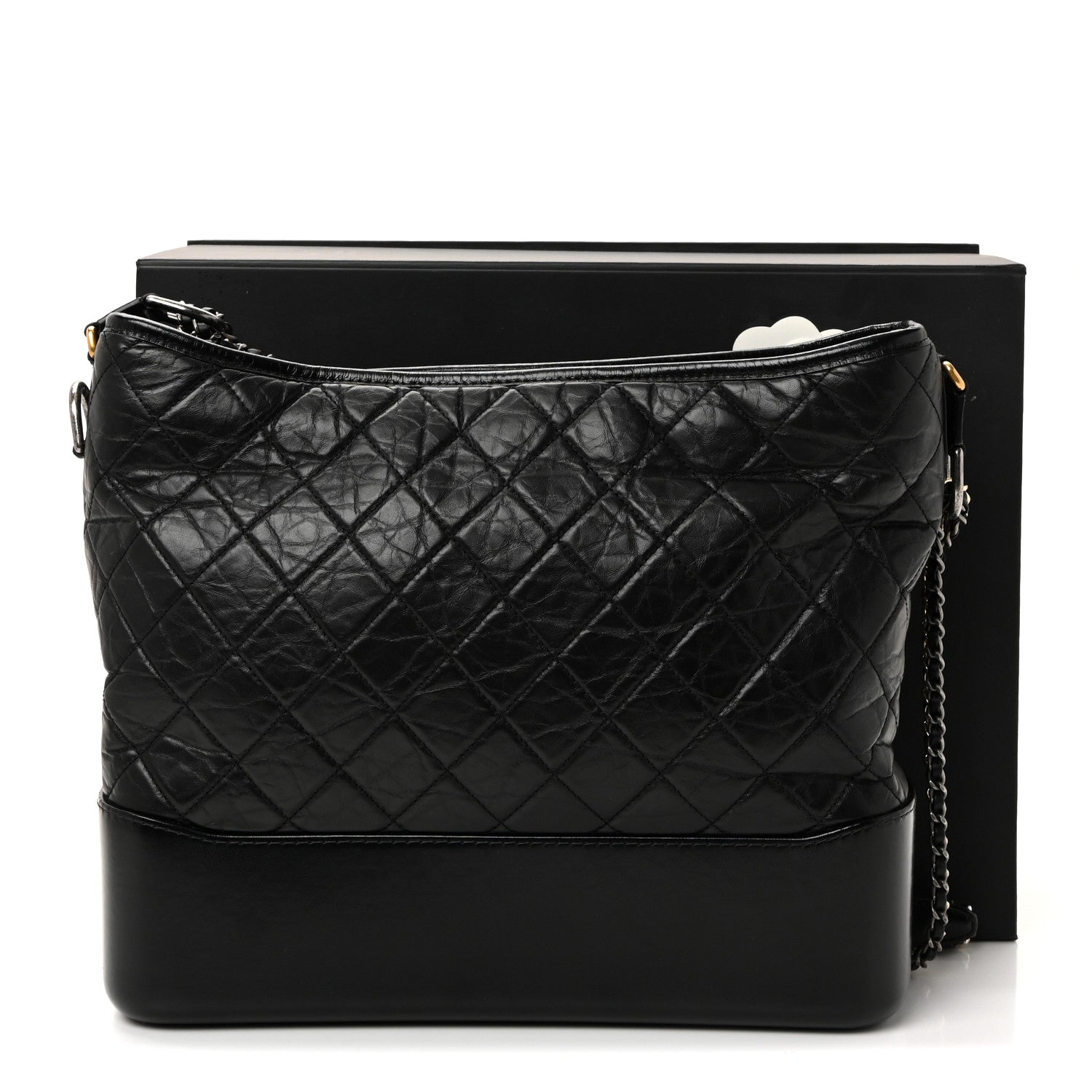 Chanel Aged Calfskin Quilted Large Gabrielle Hobo Black 10 of 10