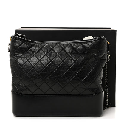 Chanel Aged Calfskin Quilted Large Gabrielle Hobo Black 10 of 10