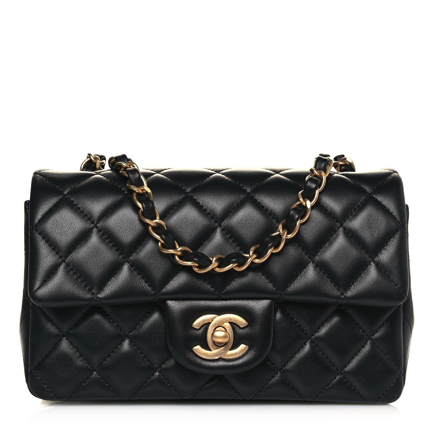 Chanel Lambskin Quilted Mini Rectangular Flap Black 1 of 11