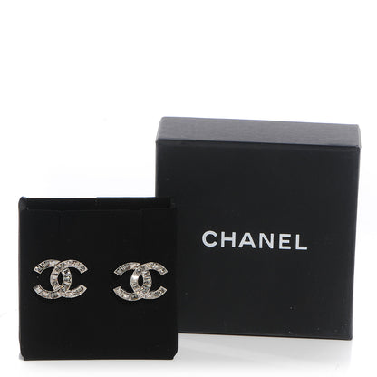 Chanel Crystal Baguette CC Earrings Grey 5 of 5