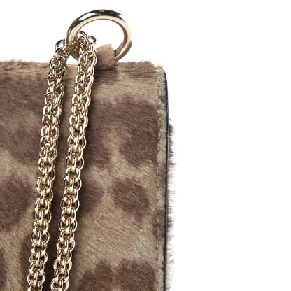 Valentino Garavani Calf Hair Leopard Print Small Glam Lock Rockstud Flap Blush 9 of 10
