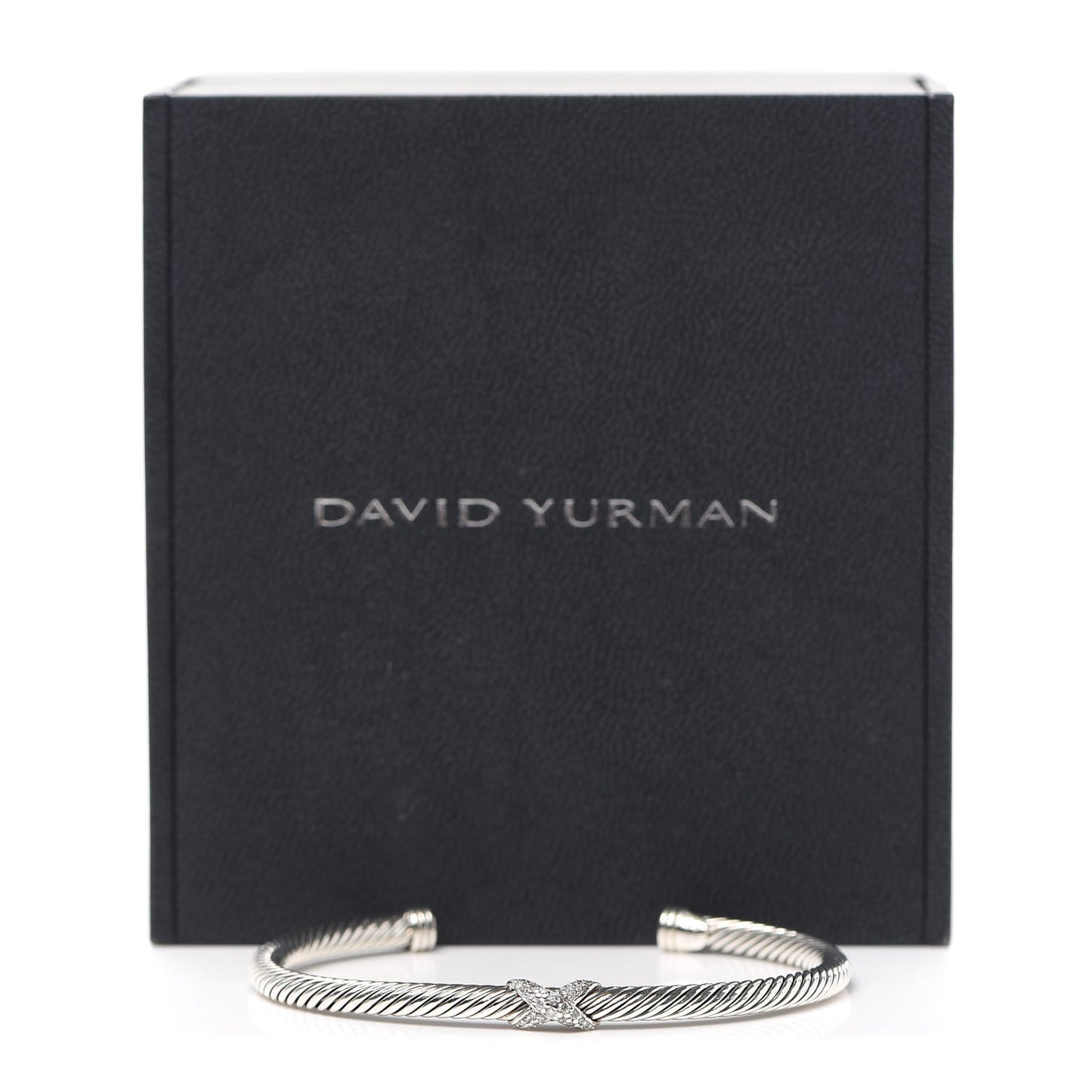 Sterling Silver Diamond 4mm X Cable Bracelet
