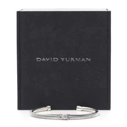 David Yurman Sterling Silver Diamond 4mm X Cable Bracelet 6 of 6