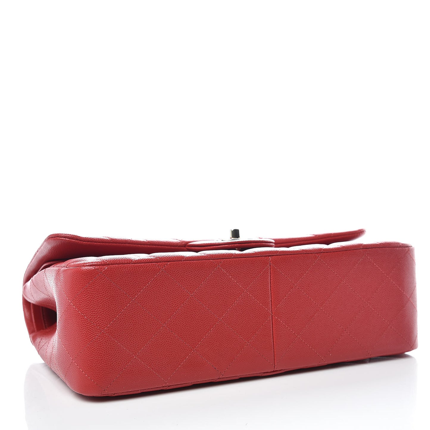 Caviar Quilted Jumbo Double Flap Red