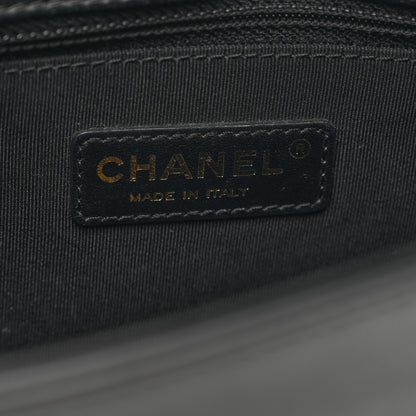 Chanel Calfskin Quilted Medium Graphic Flap Beige Black 7 of 10