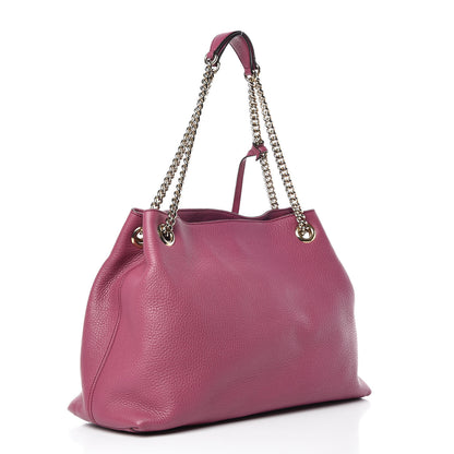 Gucci Pebbled Calfskin Medium Soho Chain Shoulder Bag Peonia Flower 3 of 13
