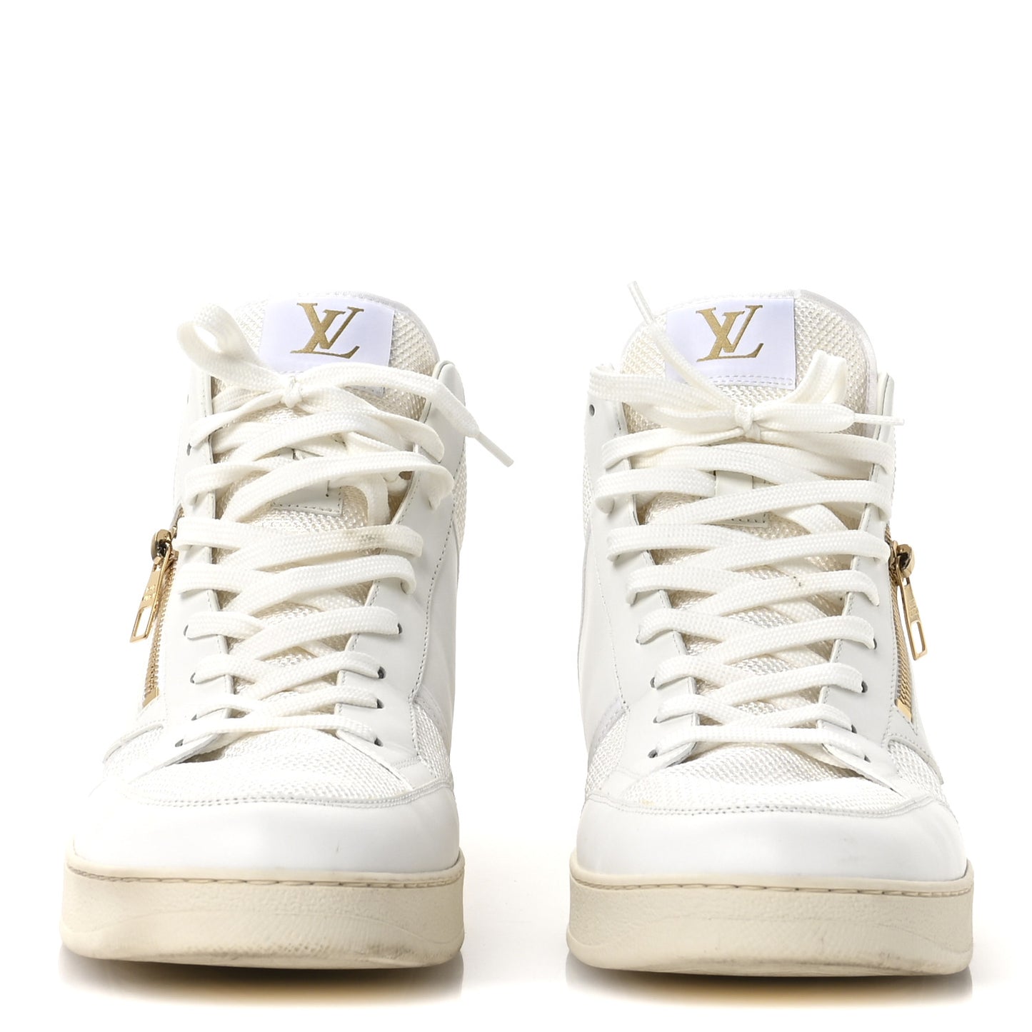 Monogram Calfskin Rivoli High Top Sneakers 10 White